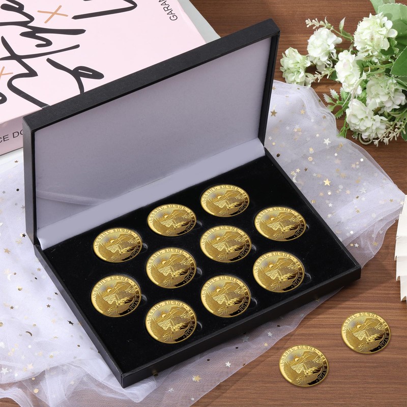 beinkmake Coin Display Case PU Black Velvet Display Coin Box