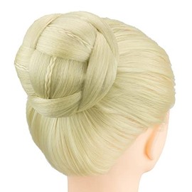 IMISSU Braided Chignon Dancer Hair Cover Donut Hairpieces Scrunchies Women Hair Buns Wig Updo for Wedding Party (M1 Dirty Blonde)