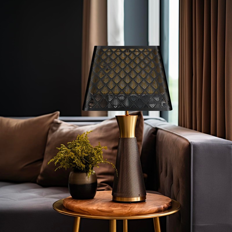 Medium Square Lamp Shades, ALUCSET Metal Lampshade with Pattern of