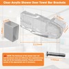 Clear Acrylic Shower Door Towel Bar Brackets with Bright Chrome