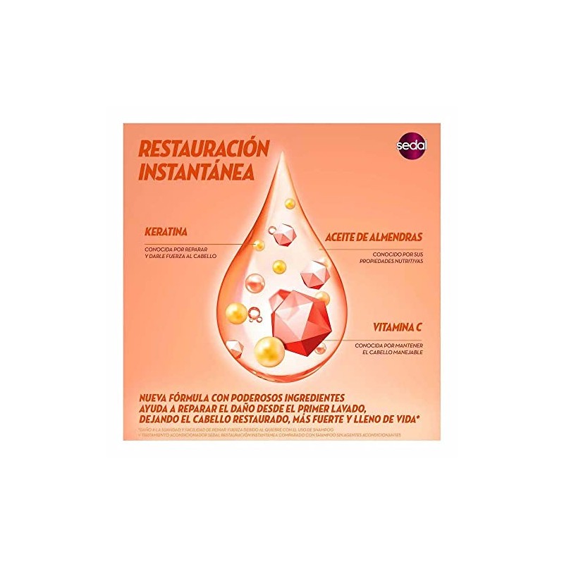 Sedal Crema para Peinar Restauración Instantánea, 135 ml