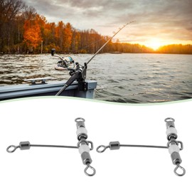 Briny River 30pcs T-Type Glowing 3-Way Cross-Line Swivels 6 Specifications Compatible With Soft Bait Hard Bait Lead Hook Spinners For Night Fishing Glow Beads Swivel