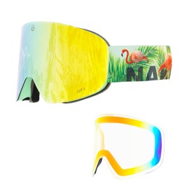 NAKED Optics® Unisex Ski Goggles, Snowboard Goggles with Mirrored Lenses and Magnetic Changing System