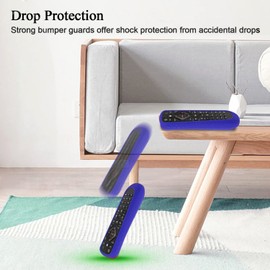 Dish Network Silicone Remote Case for Hopper, Shockproof Washable Skin-Friendly Anti-Lost Cover with Loop (Blue)