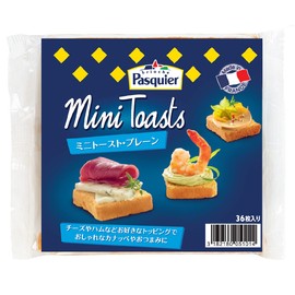 brioche Pasquier Mini Toast Plain, 2.8 oz (80 g) (36 Pieces)
