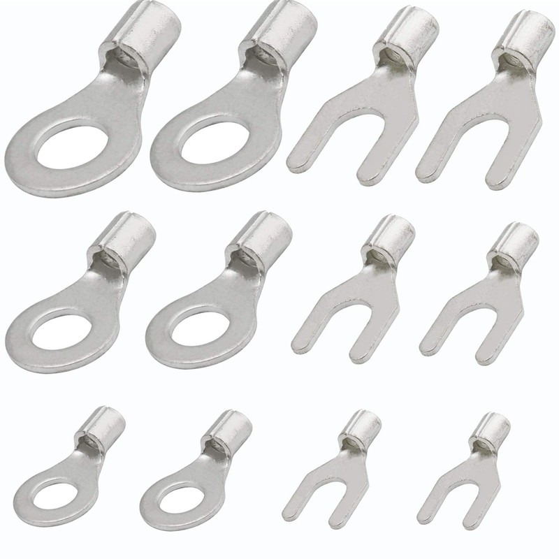 420pcs Non-Insulated Ring Terminals & Fork Connector Kit 22-16/16-14/12-10 Gauge