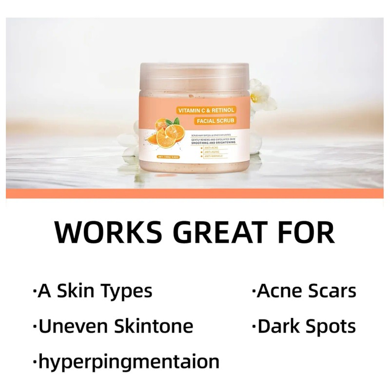 Exfoliante Facial De Vitamina C Y Retinol, Exfoliante Facial