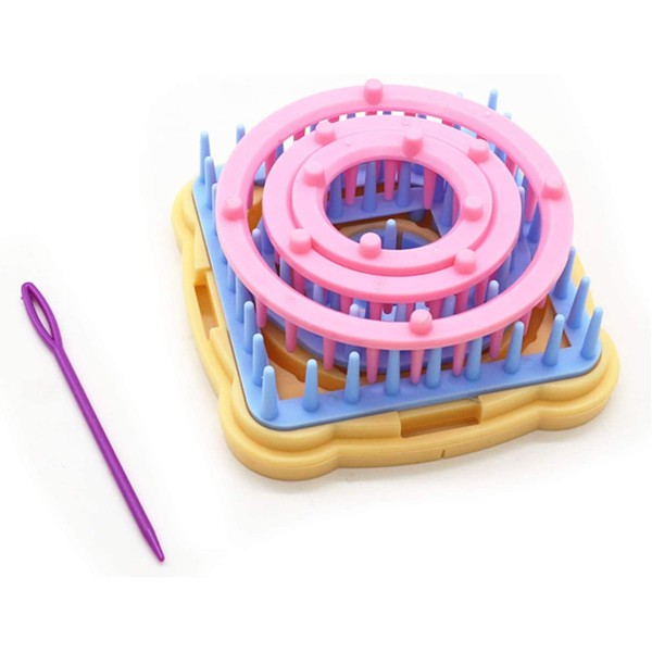 Loom Set, Floral Knitting Loom, Knitting Wool, Round/Square Knitting Looms, Craft Kit, Multicolor (Flower Maker)