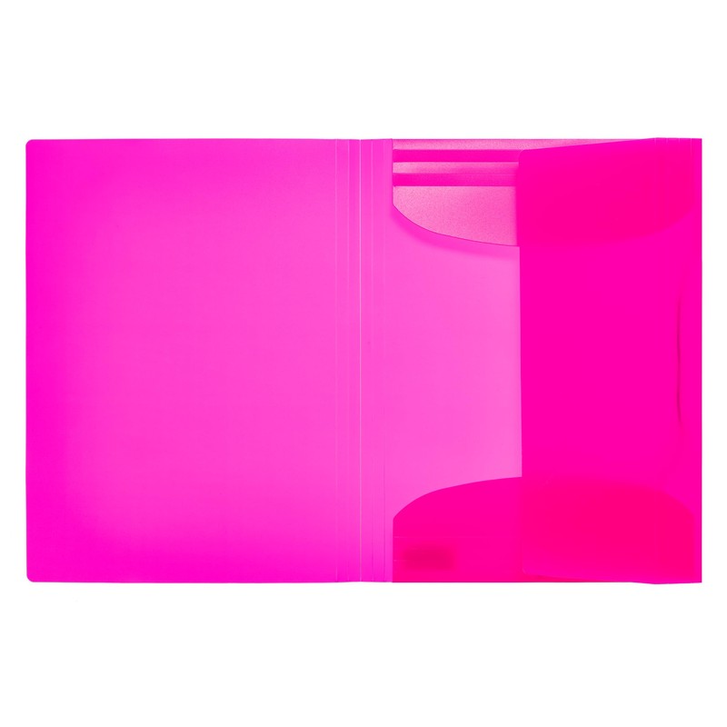 HERMA Portfolio Folder A4 Neon Pink Translucent Plastic Corner Folder