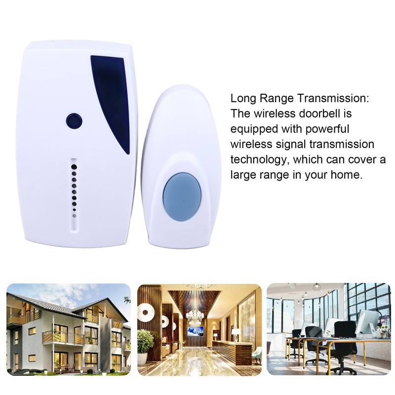 Wireless Doorbell 36 Ringtones Long Tranmission Range Electronic Doorbell for