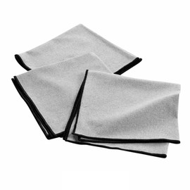 Macosa U1731235_x2 Fabric Napkins Set of 6 Light Grey 40 x 40 cm 100% Cotton Fabric Napkins Washable Table Linen Table Decoration Mouth Napkins Grey