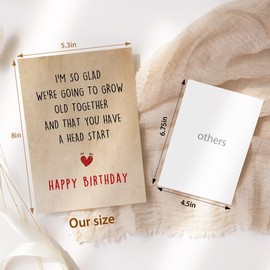 Funny Birthday Card for Husband wife, Romantic Birthday Gifts for Boyfriend, Happy Birthday Cards for Him Her