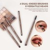 MAANGE Brochas para Maquillaje Profesional, 6 Piezas de Doble Punta