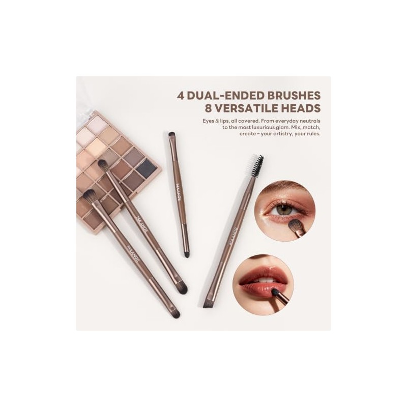 MAANGE Brochas para Maquillaje Profesional, 6 Piezas de Doble Punta
