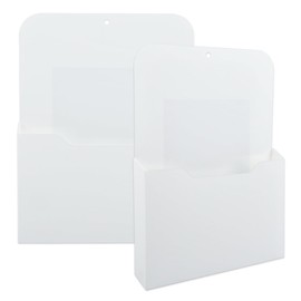 MVQPER Pack of 2 Magnetic Pen Holders, Magnetic Newspaper Holder, Wall, Document Holder, Office Supplies, Storage for Whiteboard, Fridge, School, Office