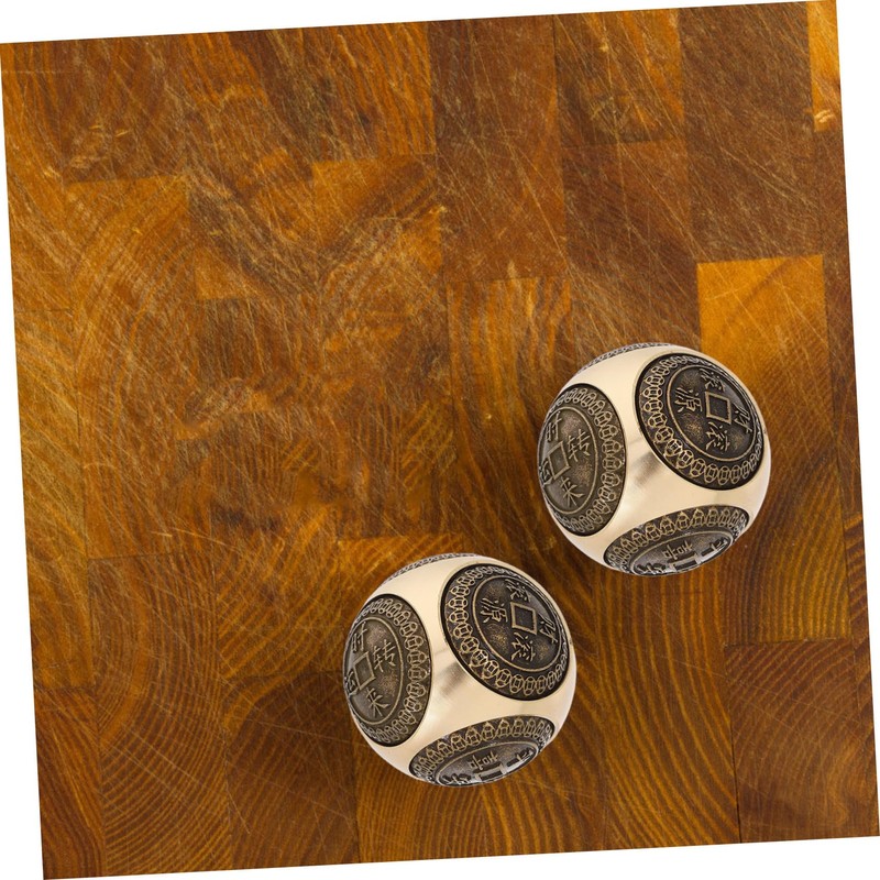 ORFOFE Solid Brass Exercise Ball 2pcs Handballs for Sports Massage