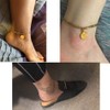 Initial Ankle Bracelets for Women Men, 18K Gold Silver Figaro
