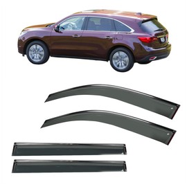 WGGDRAQQ 4Pcs Window Visor Rain Guard Deflector for Acura MDX 2014 2015 2016 2017 2018 2019 2020 2021 Chrome Trim Black