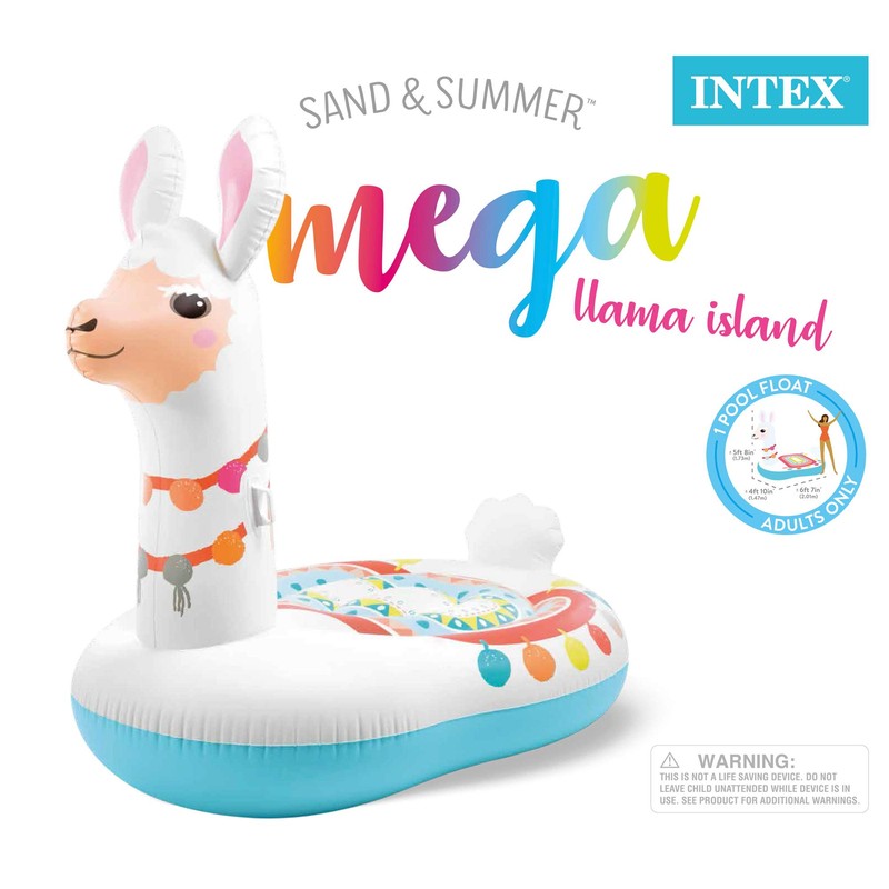 Intex Mega Llama Inflatable Island, 79in x 58in x 68in,