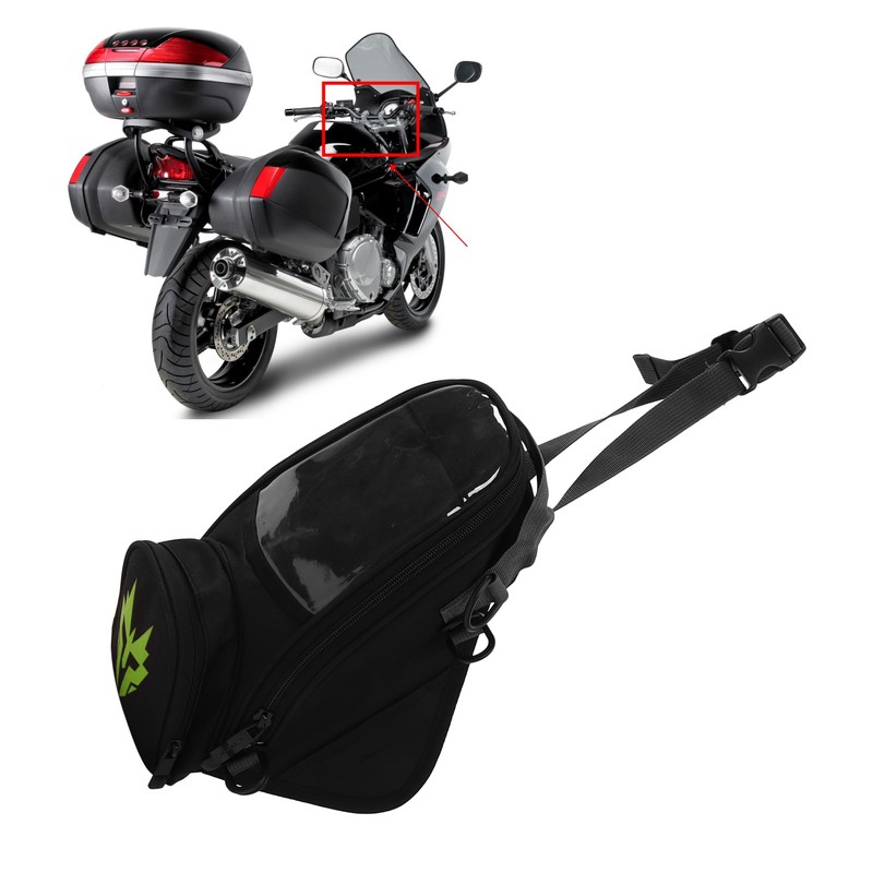 Motorcycle Fuel Tank Bag Touch Screen Function Adjustable Strap Waterproof