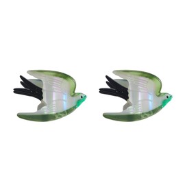 Tiny Swallow Hair Clips,Novelty Acetate Hair Clip,Small Claw Clips for Women,Pack of 2,Green