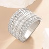 AIHUASI JEWELRY Wide Wedding Band for Women AAAAA Cz Anniversary