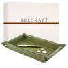 BELCRAFT Orvieto Leather Tidy Tray, handmade classic Italian style, Green
