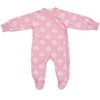 Organic Cotton Crossover Baby Sleepsuit with Feet - Blush Pink