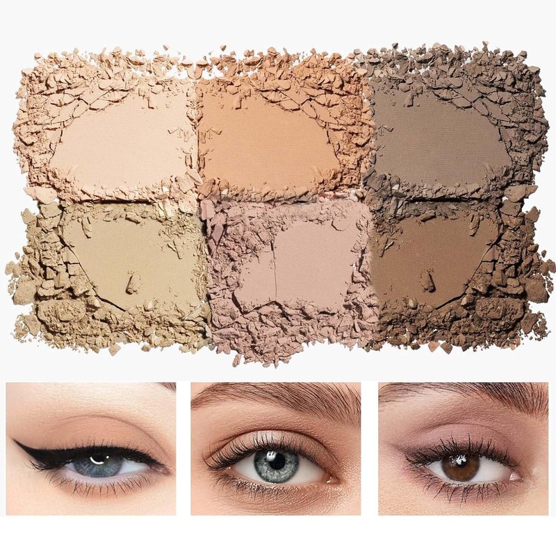 Neutral Nude Eyeshadow Palette - 6 Matte and Shimmer Shades
