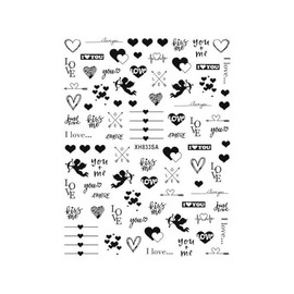 Heart Love Nail Sticker Valentine Day Bear Love You Kiss Nail Decal Sticker Xh833Sa Nail Wraps Art Stickers Manicure Supplies for Women for Home Nails Full Long Lasting Easy Apply and Remove