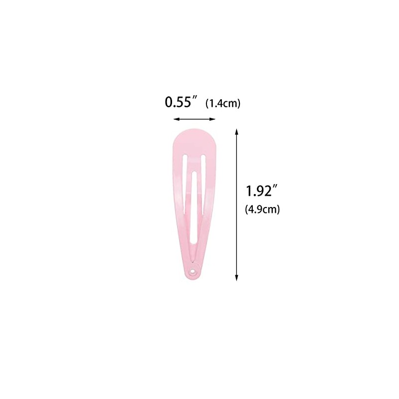 40 Counts Pink Color Metal Snap Hair Clips 2 Inch
