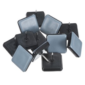 M METERXITY 12-Pack Nail on Furniture Sliders, 1 x 1" (25mm) PTFE Chair Sliders Glides Square Pads for Chair/Table, Furniture Movers Leg Floor Protectors [Grey]