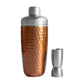S'well Stainless Steel Shaker Set with Jigger, 18oz, Dipped Metallic, Triple Layered Vacuum Insulated Container Keeps Cocktails Colder for Longer, BPA Free Barware