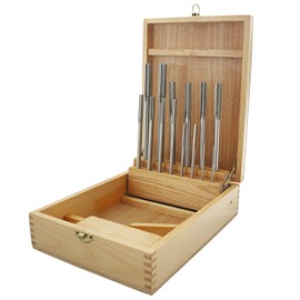 Accusize Industrial Tools 14 Pc Over and Under Size H.S.S. Chucking Reamer Set, 0.1240'' Thru 0.5010'', in Fitted Case, 5500-SX00