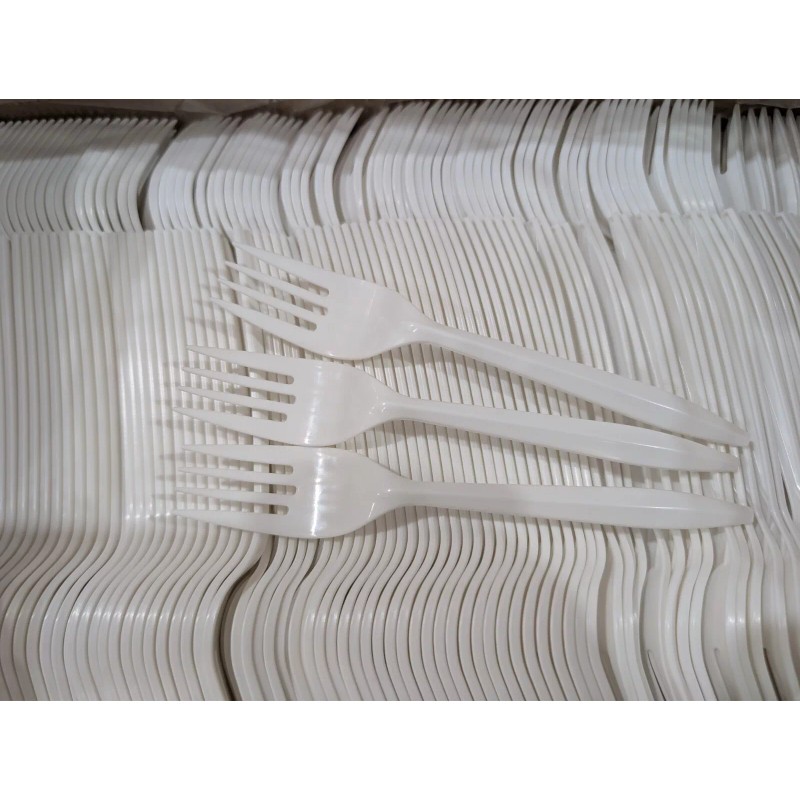 Sunset Medium Weight Disposable Plastic Forks Bulk White Plastic Silverware
