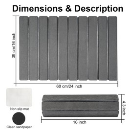 Stone Drying Mat for Kitchen Counter,24"x16" Large Dish Drying Mat,Stone Bath Mat,Quick Drying Fast Absorbent Diatomaceous Drying Matt Kitchen Counter for Dishes Bottles Cups Bathroom Any Countertop