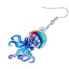 BONSNY Cute Acrylic Blue Ocean Shine Jellyfish Earrings Sea Animals