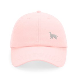 THE HOUSE OF DOG: Cocker Spaniel Owner Gift. 100% Washed Chino Cotton Embroidered 6 Panel Unstructured Baseball Cap. Pink