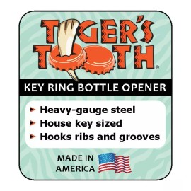 Tiger's Tooth Key Ring Bottle Opener - Made in USA