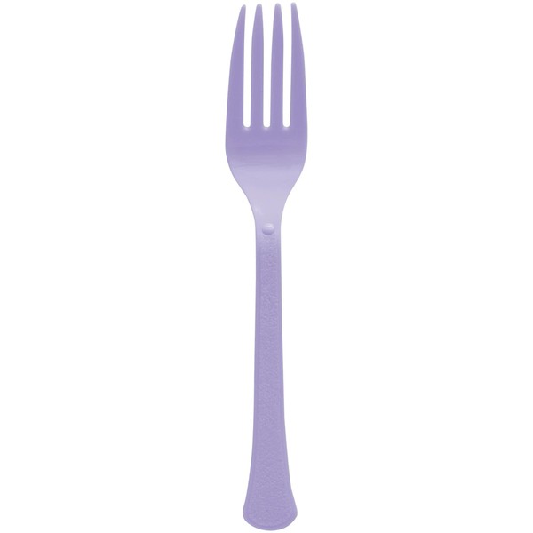 Amscan Premium Heavy Weight Plastic Forks Party Supply, Pack of 20, Lavender