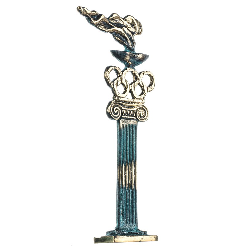 Antique Flame Olympics Solid Bronze Handmade Statue 17cm