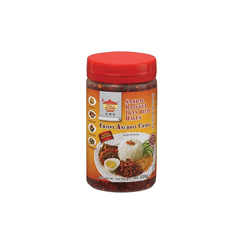 Tean's Gourmet Chili 320g (628MART) (Crispy Anchovy, 1 Pack)