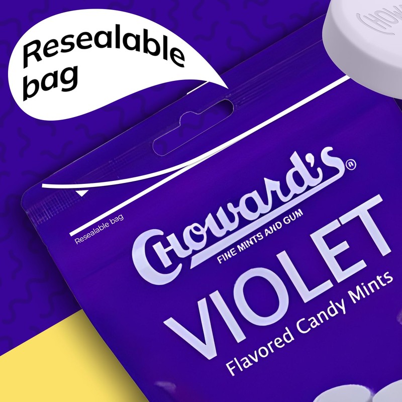 Choward's Violet Mints Candy Bag | Bold Aromatic Flavor |
