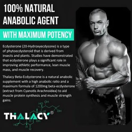 Thalacy Suplemento De Beta Ecdysterona 1200 Mg. 60 Capsulas. Sabor Sin Sabor                                                                          