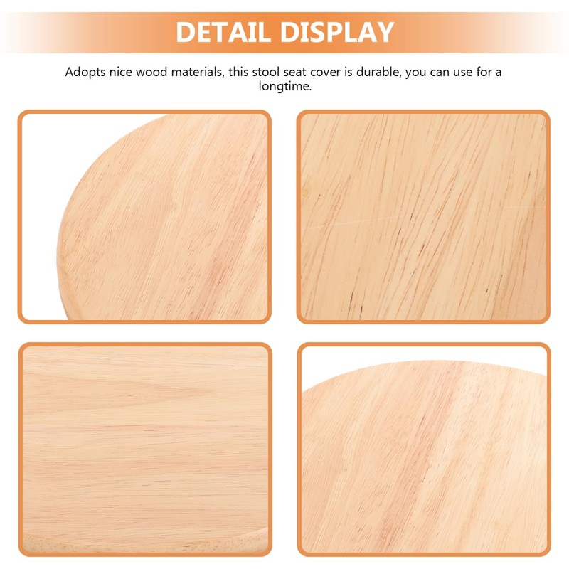 MERRYHAPY Round Wooden Stool Cover Replacement for Canteen Stool Wood