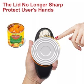 One Touch Electric Can Opener with Smooth Edge Hands-Free Automatic,Battery Operated Handheld Can Opener for Seniors, Arthritic Patients,Fits Almost All Can Sizes (Black)