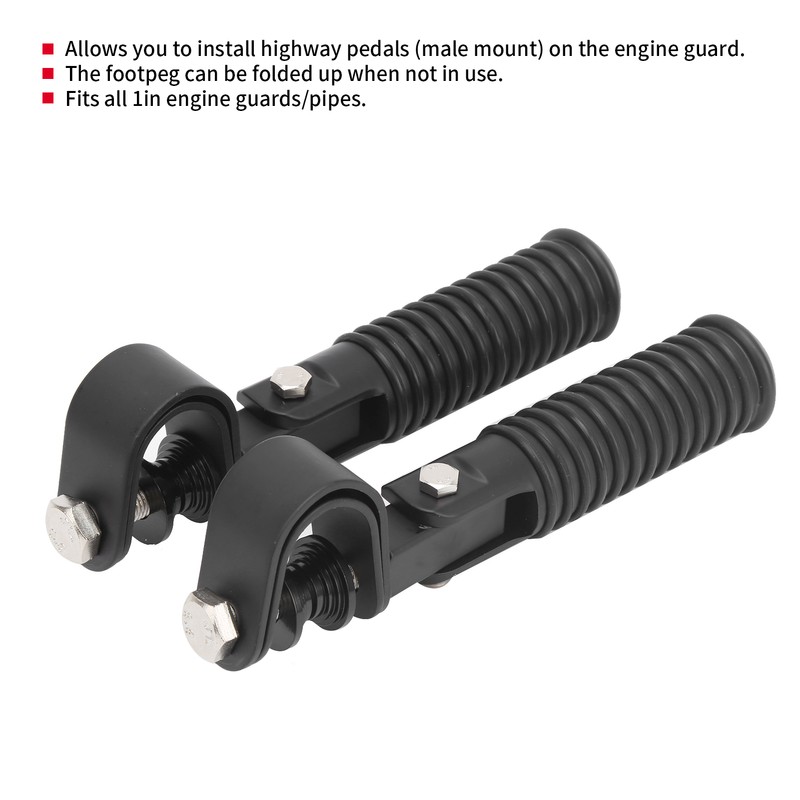 Pair of Motorcycle Foot Pegs Clamp Footrest Mount for 1in