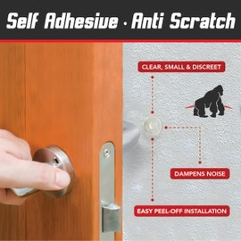 Small Clear Door Knob Bumpers (Set of 12) - Self Adhesive Door Stoppers Wall Protectors Rubber Feet for Speakers, Electronics, Furniture