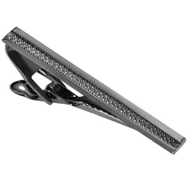 Black Tie Clip for Men, 2.2 Inch Tie Bar Tie Clip for Regular Ties, Unique Tie Pin Tie Clasp Suitable for Skinny Ties Wedding Anniversary Business Professional and Best Gifts