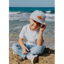 Blackskies® Essentials Snapback Cap for Children, Adjustable Kids' Baseball Cap for Boys and Girls, Stylish Cap, Cool Hat, Birth, Christening, Baseball Cap, Peaked Cap, Grey/Dark Blue